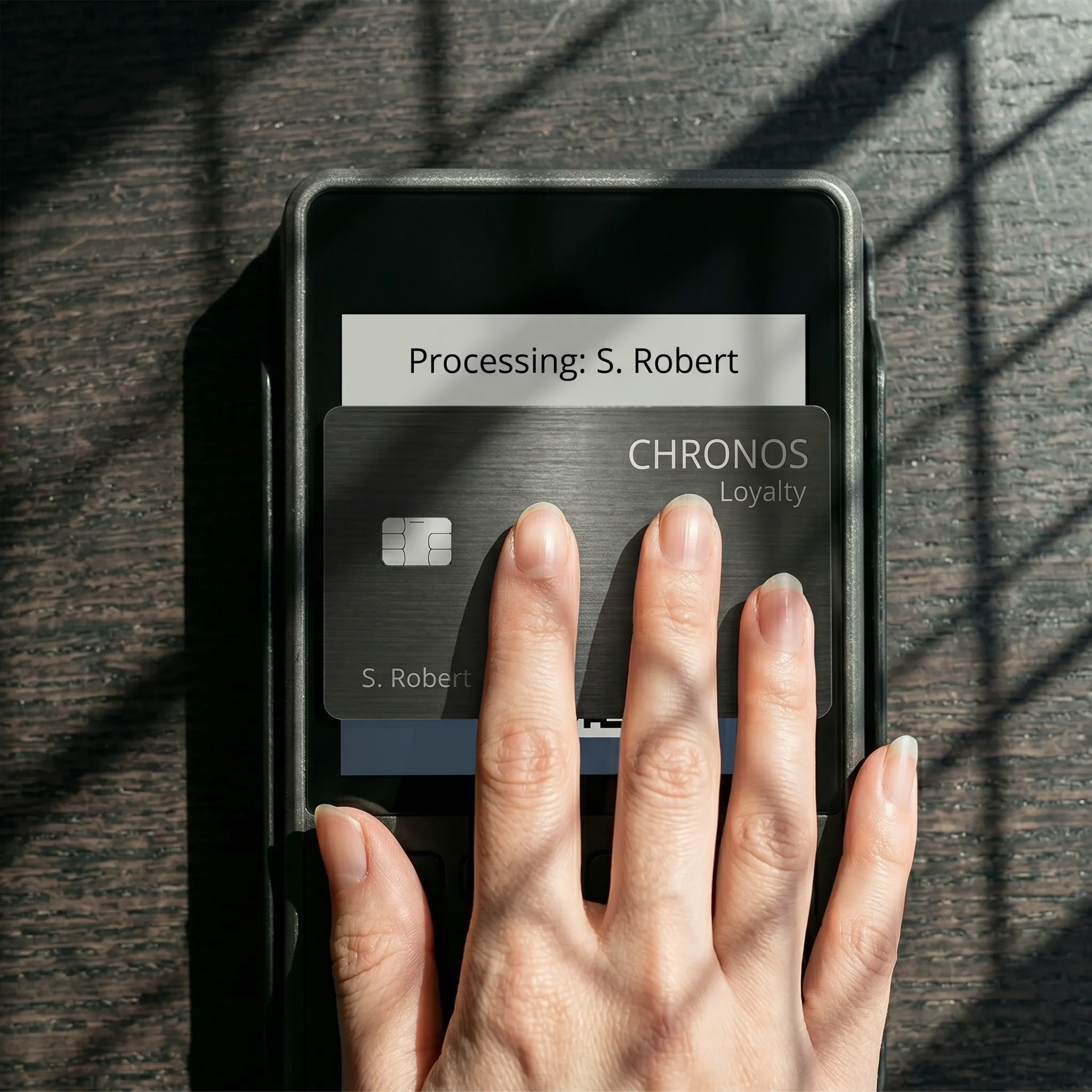 A Chronos Loyalty card processing a member’s profile